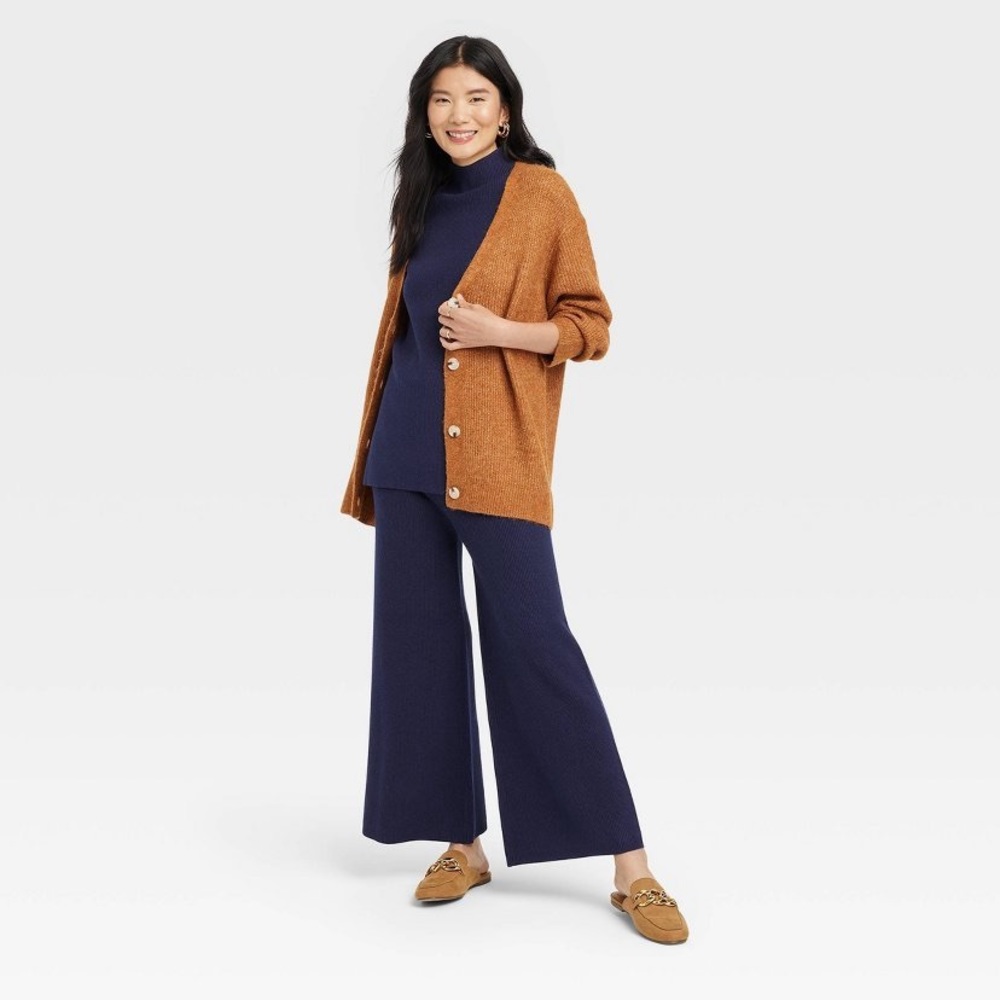 Target Matching Set Polo Sweater Rib Long Pants Navy XS